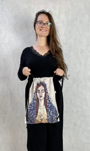 PLECAK / worek z muralem Oblicze Piękna + autorski Print żółte róże (100% sztywna bawełna) - Plecaki worki - miniaturka - grafika 1