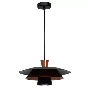 Luminex Plato 3136 lampa wisząca zwis 1x60W E27 czarna/miedziana - Lampy sufitowe - miniaturka - grafika 1