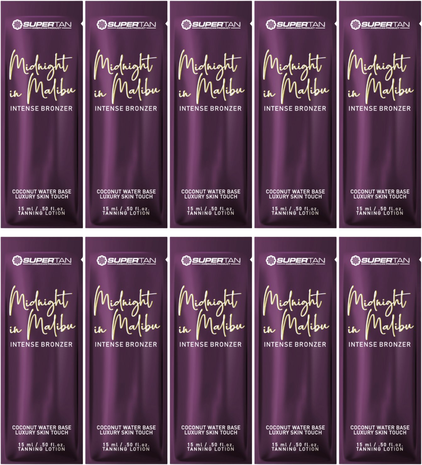 Supertan Midnight in Malibu Mocny Bronzer Do Opalania x10szt 15ml