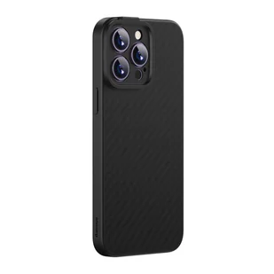 Pancerne etui iPhone 14 Pro Max kompatybilne z MagSafe szkło hartowane Baseus Synthetic Fiber - czarne - Etui i futerały do telefonów - miniaturka - grafika 3