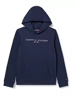 Bluzy dla dziewczynek - Tommy Hilfiger Bluza dziecięca Unisex Essential Hoodie z kapturem, Zmierzch Marynarki, 10 lat - miniaturka - grafika 1