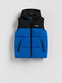 Kurtki i płaszcze dla chłopców - Reserved - Pikowana kamizelka z kapturem - niebieski - miniaturka - grafika 1