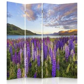Parawany - Parawan dwustronny FEEBY, Lawenda Kwiaty Jezioro 145x170 - miniaturka - grafika 1