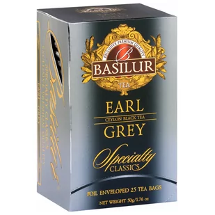 BASILUR Earl Grey- Czarna herbata cejlońska z olejkiem bergamotowym w saszetkach, 25x2g x1 - Herbata - miniaturka - grafika 1