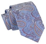 Krawaty i muchy męskie - Męski Krawat Angelo di Monti - Niebieskie Tło, Wzór Paisley - miniaturka - grafika 1
