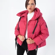 Kurtki damskie - Damska kurtka oversizowa pikowana ze ściągaczami na rękawach - miniaturka - grafika 1