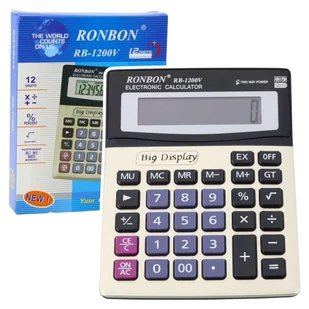 Leantoys Kalkulator biurowy Ronbon RB-1200V 12-cyfrowy - Kalkulatory - miniaturka - grafika 1