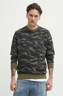 Bluzy męskie - G-Star Raw bluza bawełniana męska kolor zielony wzorzysta - miniaturka - grafika 1