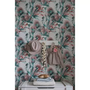 Flizelina tapeta Zielono czerwone liście 208x146cm - Tapety - miniaturka - grafika 1