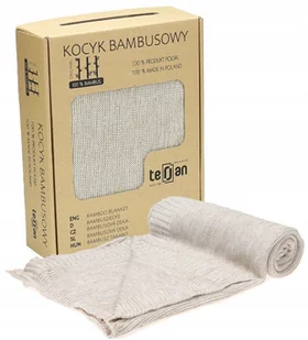 TERJAN kocyk bambusowy 100x80 TWO LEFT LARK beżowy - Koce i narzuty dla dzieci - miniaturka - grafika 1