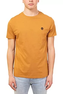 Koszulki męskie - Timberland TFO Chest Logo Tee, T-shirty Męskie, Żółty (Wheat Boot), XL, Braun - grafika 1
