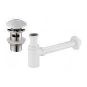 Korki do umywalek - Mexen półsyfon umywalkowy okrągły z korkiem ceramicznym klik-klak, z przelewem, biały - miniaturka - grafika 1