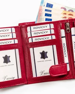 Mały, skórzany portfel damski na zatrzask — Rovicky - Portfele - miniaturka - grafika 9