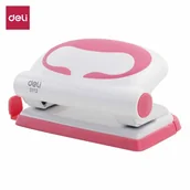 Dziurkacze - Dziurkacz Deli do 10 kartek biało-różowy - miniaturka - grafika 1