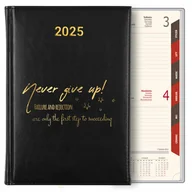Notesy i bloczki - KALENDARZ terminarz PLANER A5 2025 PREZENT MOTYWACJA NEVER GIVE UP GOLD WZ - miniaturka - grafika 1