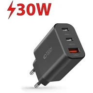 Ładowarki do telefonów - Ładowarka sieciowa TECH-PROTECT C30W PD30W/QC3.0 Czarny - miniaturka - grafika 1