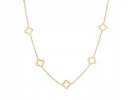 Naszyjniki - NASZYJNIK CELEBRYTKA ZŁOTY KWIAT KONICZYNA STAL CHIRURGICZNA ZŁOTY - miniaturka - grafika 1