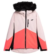 Kurtki narciarskie - 4F, Kurtka Narciarska Dla Dziewczynki, HJZ22-JKUDN003, różnokolorowy, Rozmiar 152 - miniaturka - grafika 1