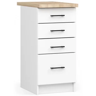Biała Szafka Komoda Kuchenna Z Szufladami 40 Cm K8-H36 - Szafki kuchenne - miniaturka - grafika 1
