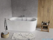 Wanny z hydromasażem - The North Bath Calia wanna wolnostojąca przyścienna lewa 170x80cm + syfon Klik-klak 6845-1701L - miniaturka - grafika 1