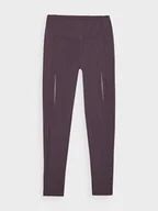 Legginsy - Damskie legginsy do biegania 4F 4FWAW24TFTIF266 - fioletowe - miniaturka - grafika 1