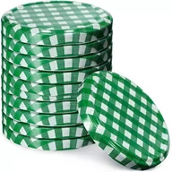 Pojemniki kuchenne - Metalowe wieczka do słoików Valsta 10 szt. 66mm "Zielona Krata" - miniaturka - grafika 1