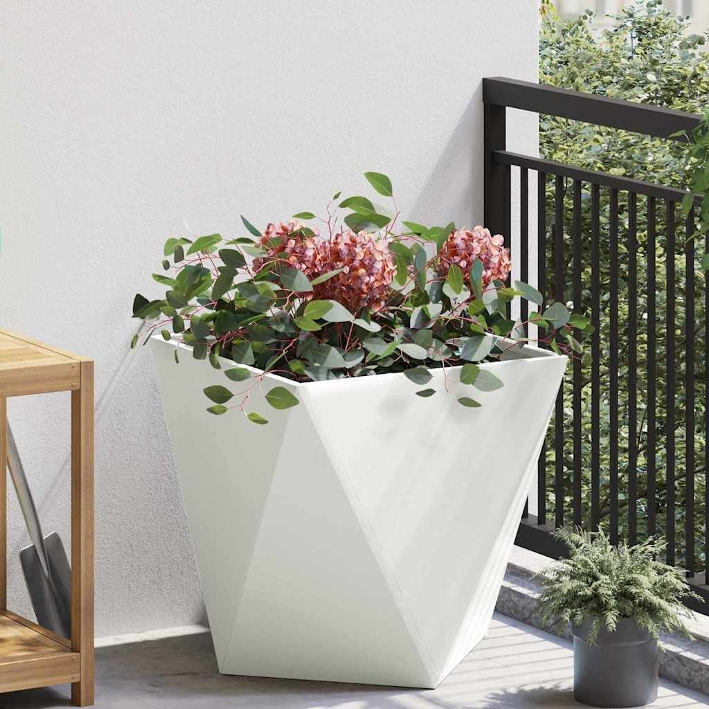 vidaXL Donica Biały 50 x 50 x 50 cm Stal