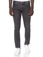 Spodenki męskie - Hackett London Męskie spodnie jeansowe Wiser Wash Grey, 945 szary, 34 - miniaturka - grafika 1