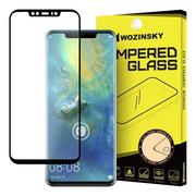 Szkła hartowane na telefon - Wozinsky super wytrzymałe szkło hartowane 5D Full Glue na cały ekran z ramką Huawei Mate 20 Pro czarny - miniaturka - grafika 1