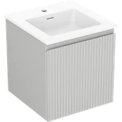 Szafki łazienkowe - Mexen Rivel szafka łazienkowa 45 cm z umywalką Otis, 1 szuflada, ryflowana , szara mat/biała mat - 91A20-04547-1-BF62-W18M01 - miniaturka - grafika 1