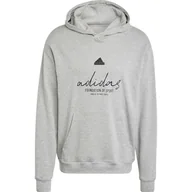 Bluzy męskie - adidas Męska bluza z kapturem z motywem francuskiego frotte, Średni szary wrzos, XL - miniaturka - grafika 1