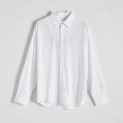 Koszule męskie - Reserved - Gladka koszula regular fit - Biały - miniaturka - grafika 1