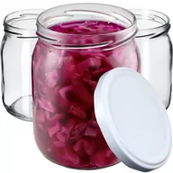Pojemniki kuchenne - Szklane słoiki Senna 540ml 16 szt. 82mm + wieczka białe - miniaturka - grafika 1