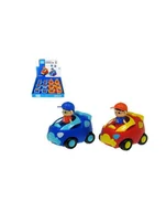 Samochody i pojazdy dla dzieci - Autko z ludzikiem friction 10cm 2 kolory 958-4 HIPO - miniaturka - grafika 1