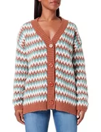 Swetry damskie - aleva Damski sweter z dzianiny z guzikami 15525004-AL04, miętowy wielokolorowy, XS/S, Mięta dymna, wielokolorowa, XS-S - miniaturka - grafika 1