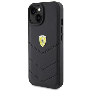 Etui Ferrari Quilted Metal Logo na iPhone 15 - czarne - Etui i futerały do telefonów - miniaturka - grafika 2