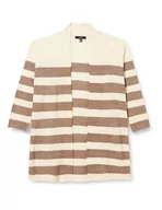Swetry damskie - VERO MODA CURVE VMCPHILINE LS otwarty kardigan GA Boo, Brzoza/paski: w. brązowa soczewica, L - miniaturka - grafika 1