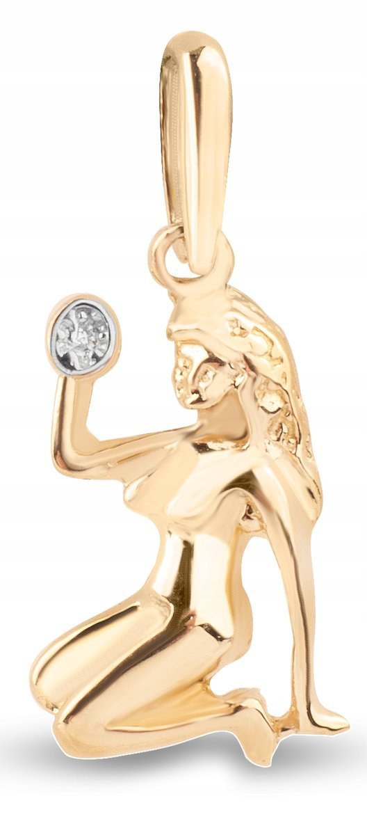KLASYCZNA ZŁOTA ZAWIESZKA ZE ZNAKIEM ZODIAKU PANNA VIRGO 14KT 585
