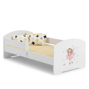 Łóżko dziecięce LUK z barierką 140x70 Dziewczynka ze skrzydełkami - Łóżka dla dzieci i młodzieży - miniaturka - grafika 1