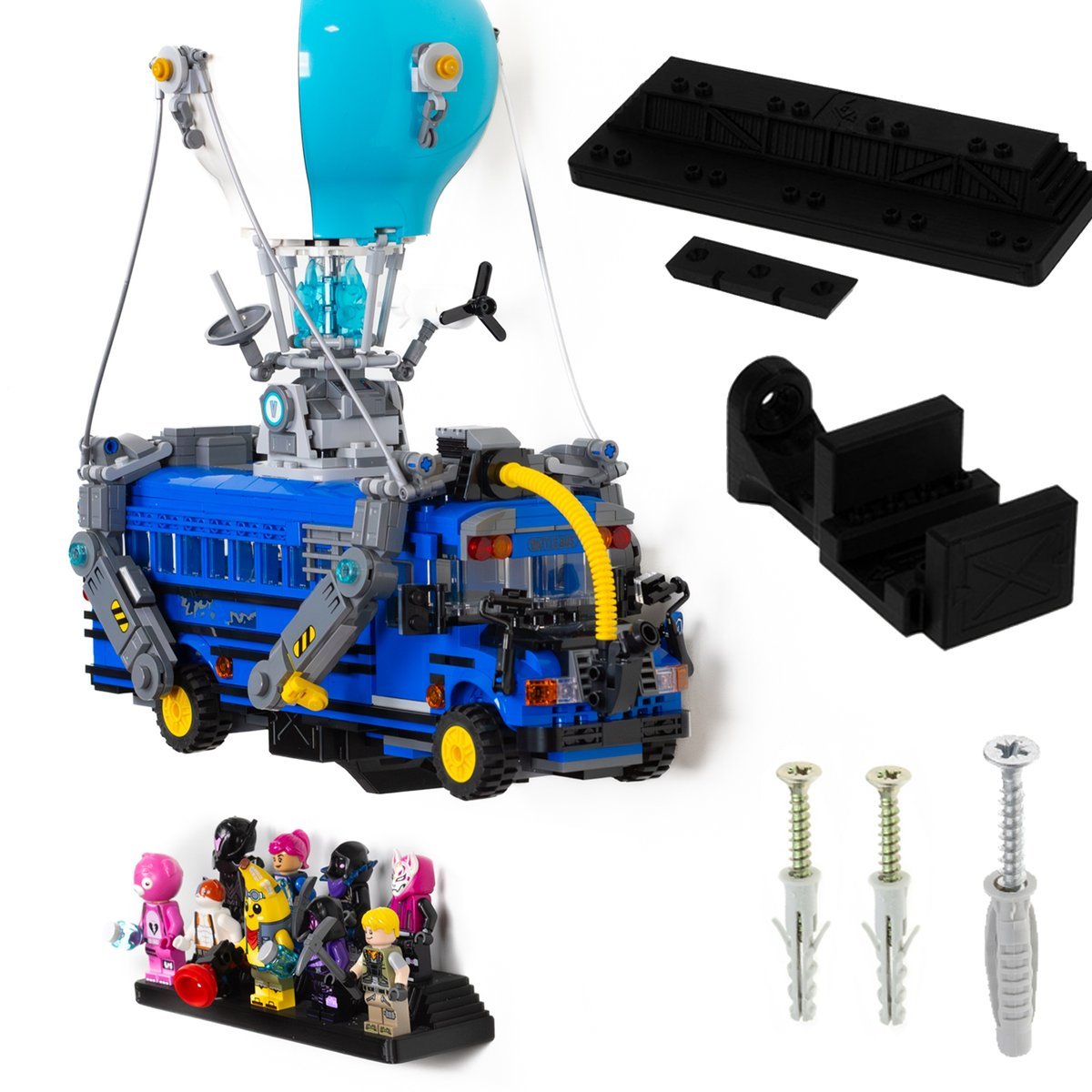 Uchwyt na ścianę mocowanie na LEGO Fortnite Battle Bus - 77073 - wersja 0°