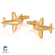 Spinki do mankietów i krawatów - Spinki do mankietów Złoty Samolot PS-302 - miniaturka - grafika 1