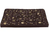 Legowiska dla psów - Legowisko materac dla psa Welsti brązowy złote kości i łapki XL 130x90 antypoślizgowy - miniaturka - grafika 1