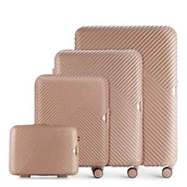 Walizki - Komplet walizek z polikarbonu w paseczki - miniaturka - grafika 1