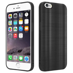 Etui Do Apple iPhone 6 / 6S Pokrowiec w Brushed Czerń Etui Silikonowe Obudowa Case Cover Cadorabo - Etui i futerały do telefonów - miniaturka - grafika 1