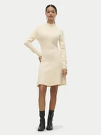 Sukienki - Vero Moda Sukienka dzianinowa Gold 10311379 Écru Regular Fit - miniaturka - grafika 1