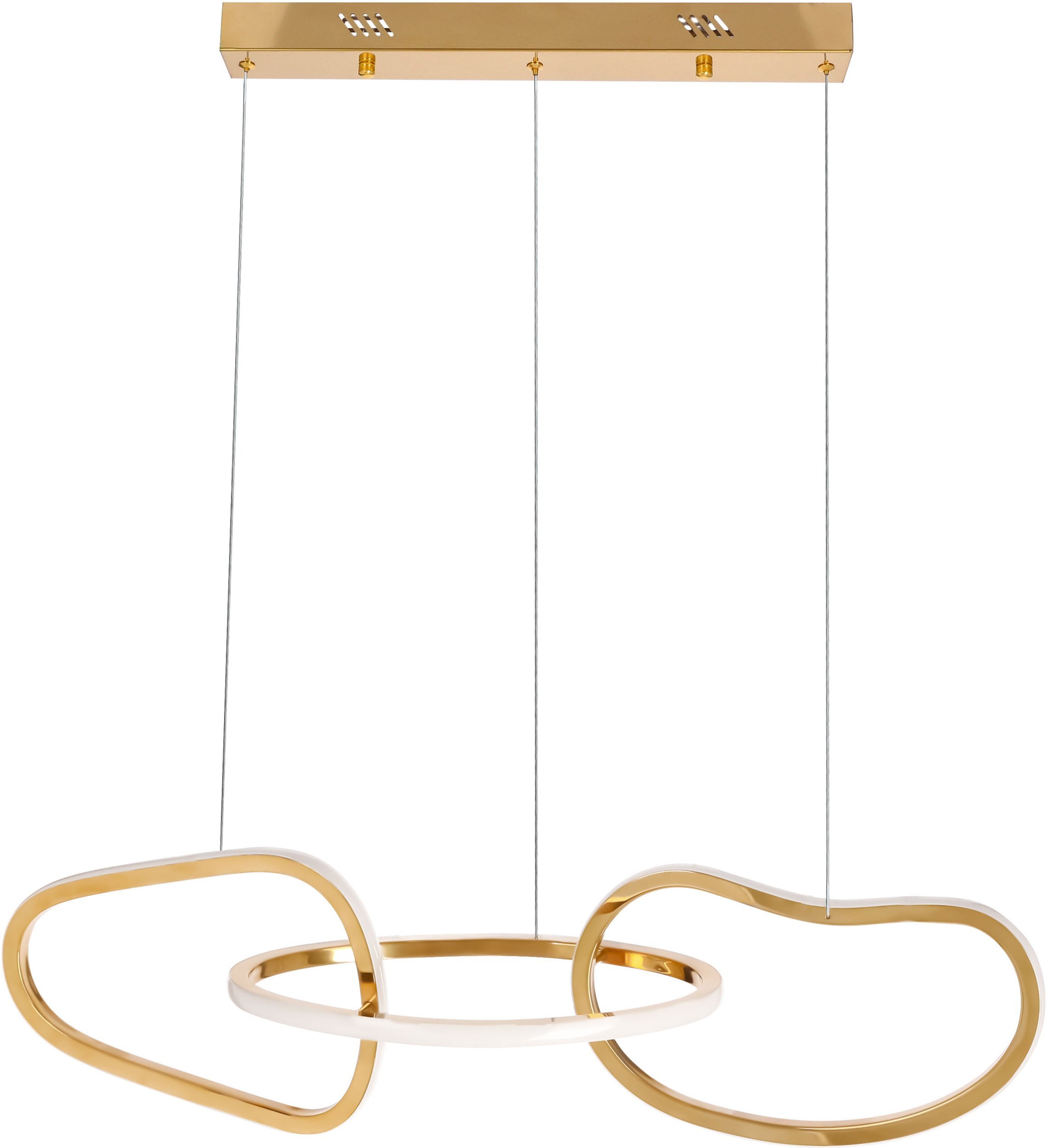 CANDELLUX ANNELI lampa wisząca francuskie złoto 30W LED 3000K maskownica biała 33-35639