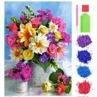 Zabawki kreatywne - Bukiet Kwiatów Haft Diamentowa Mozaika Diamond Painting Rękodzieło - miniaturka - grafika 1