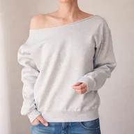 Bluzy damskie - Szara bluza cięta ze ściągaczami - miniaturka - grafika 1