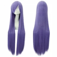 Dodatki do strojów karnawałowych - Peruka długa fioletowa prosta z grzywką cosplay - miniaturka - grafika 1