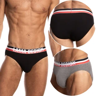 Slipy męskie BAWEŁNIANE 2-PAK dopasowane majtki LAMA 1051SD - XL - Majtki męskie - miniaturka - grafika 1